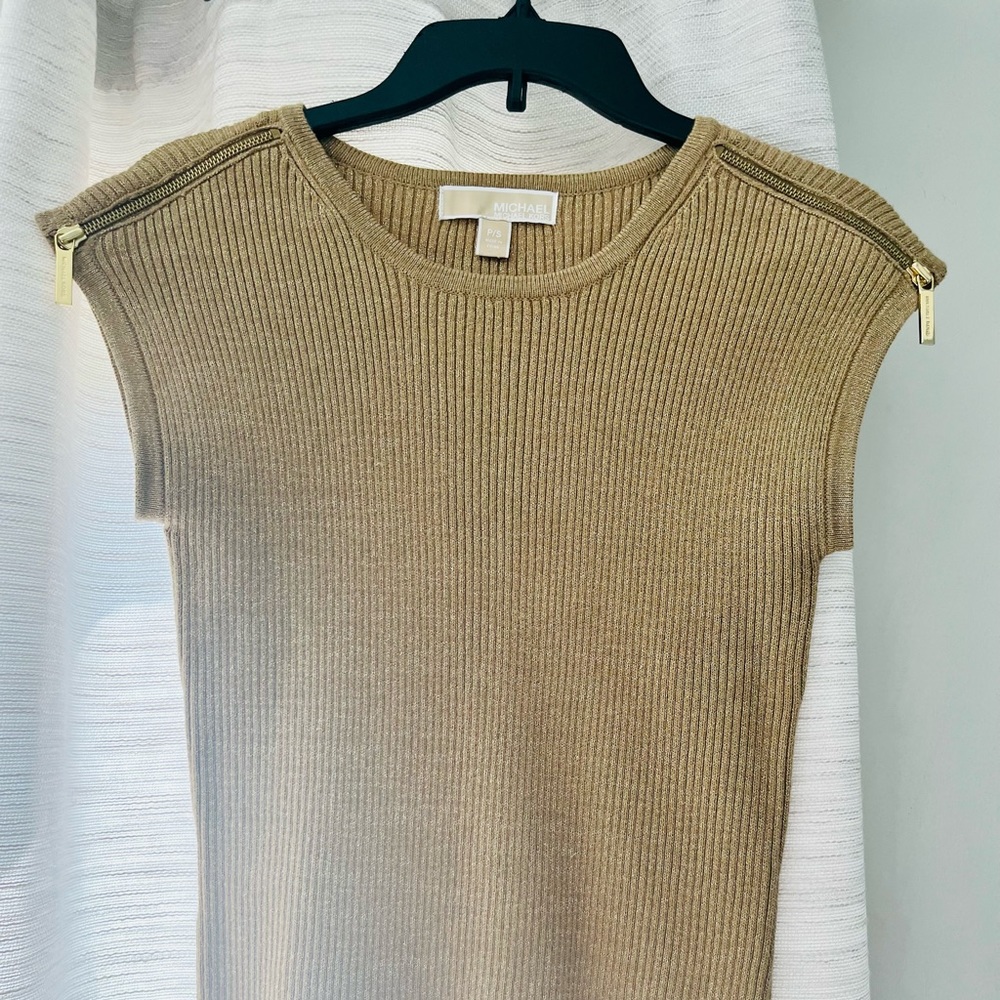 Michael Kors Ribbed gold short sleeve